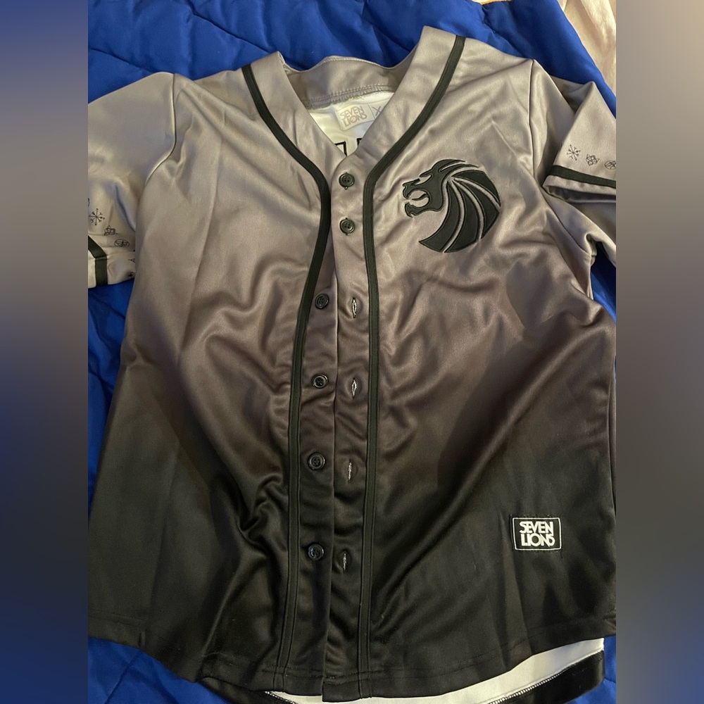 Women's Gray-to-Black Gradient Baseball Jersey